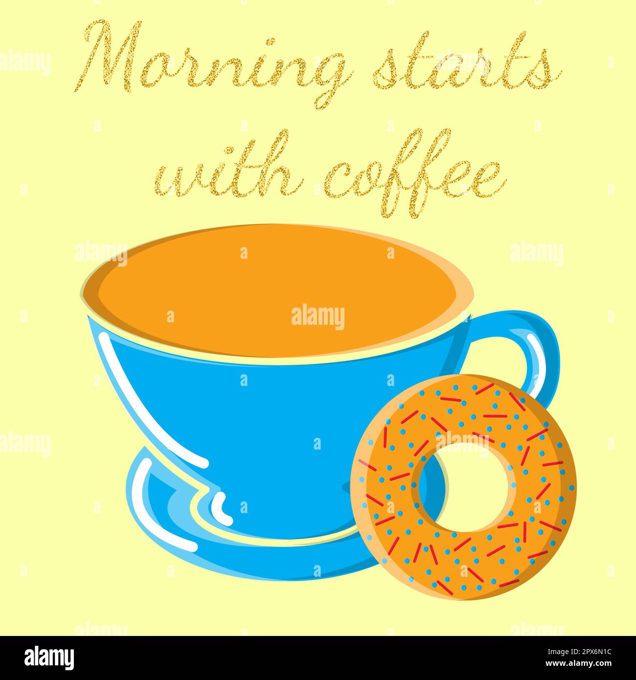 Cute Coffee Cup Donut Cartoon Illustration Stock Vector (Royalty Free)  1962068293
