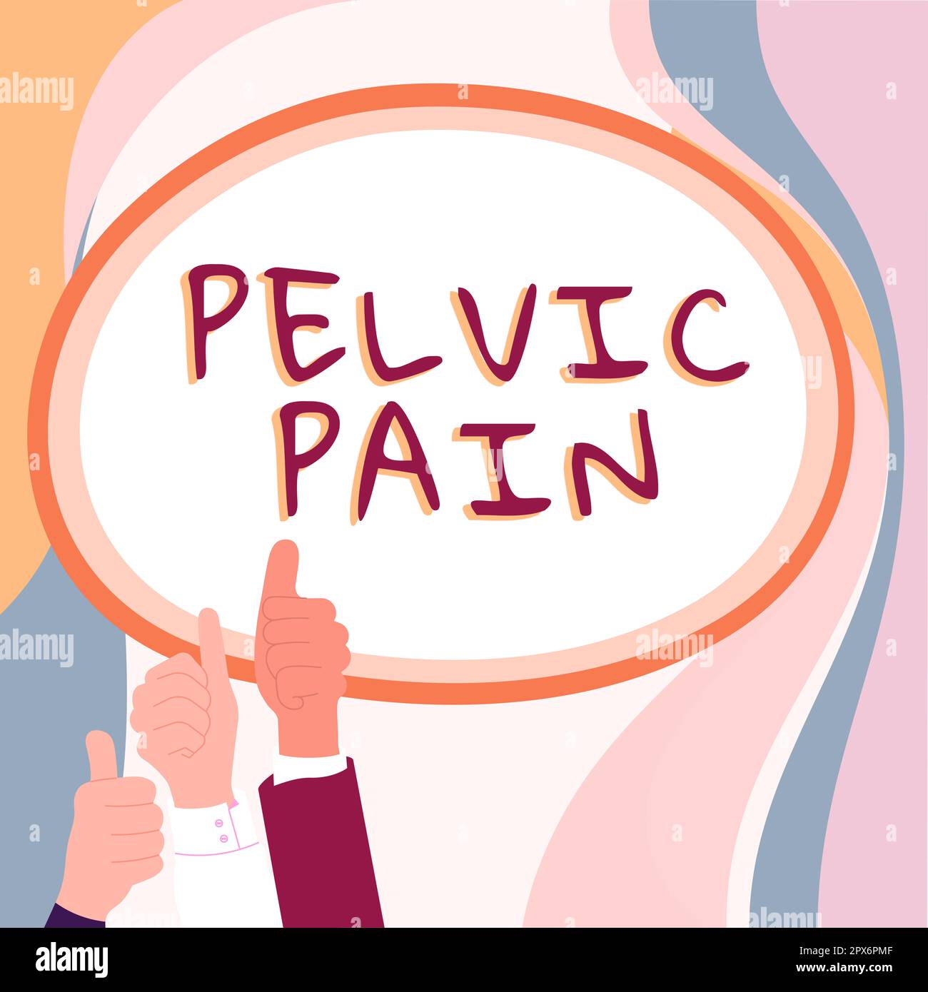 Conceptual caption Pelvic Pain, Conceptual photo Pain perceived in the