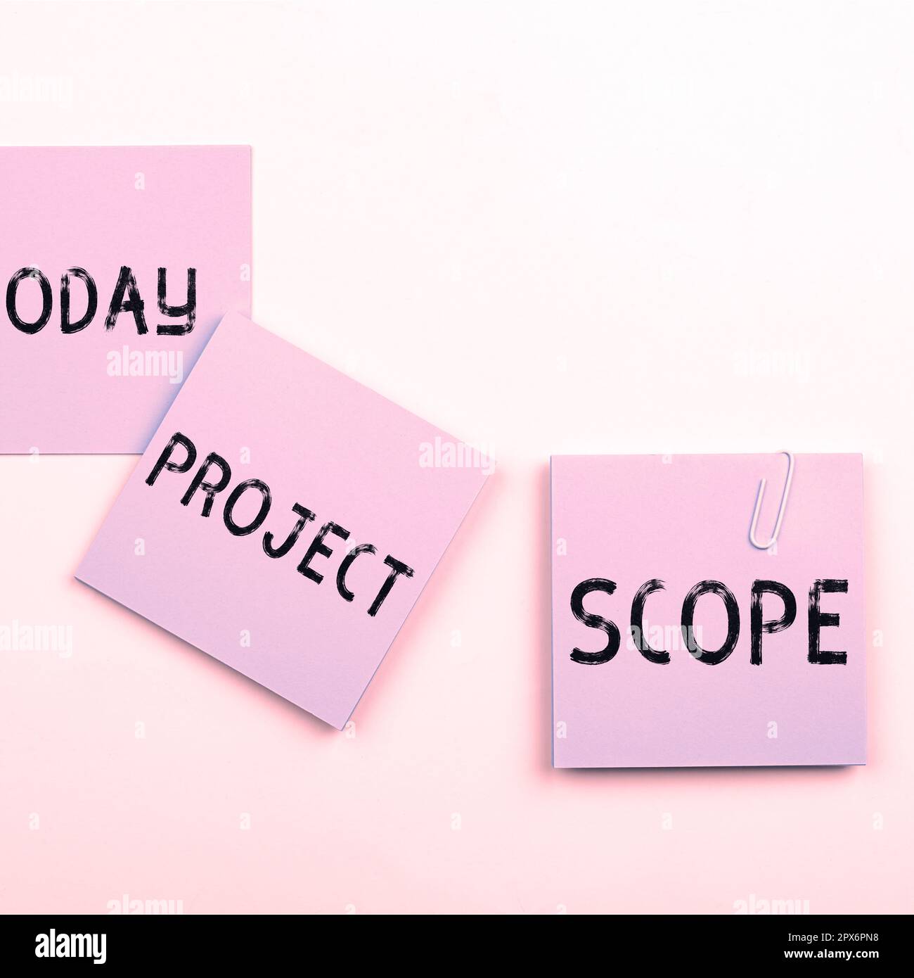 Project Scope Sticker Sign displaying Project Scope, Internet Concept evaluation of work ...