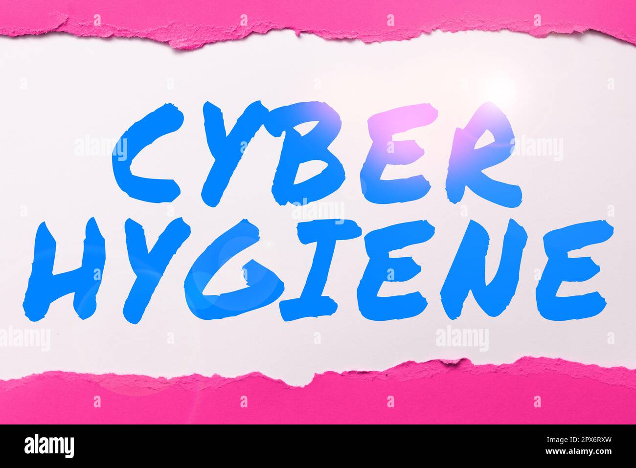 Text caption presenting Cyber Hygiene, Business concept steps that computer users take to improve their cyber security Stock Photo