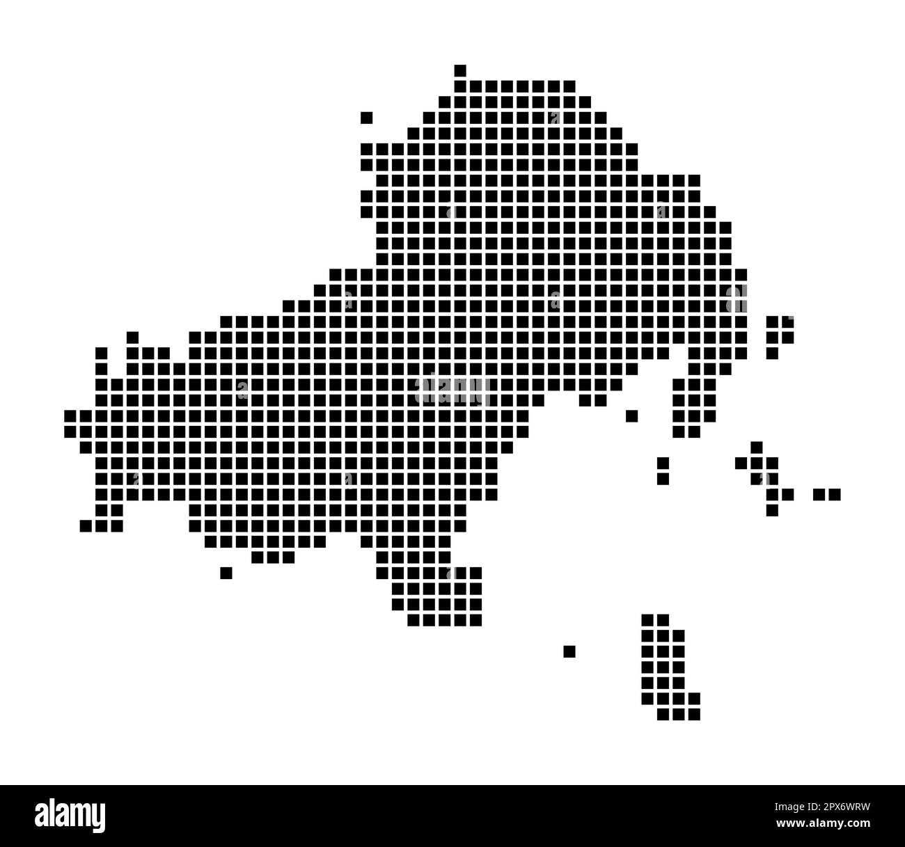 Skiathos map. Map of Skiathos in dotted style. Borders of the island filled with rectangles for your design. Vector illustration. Stock Vector