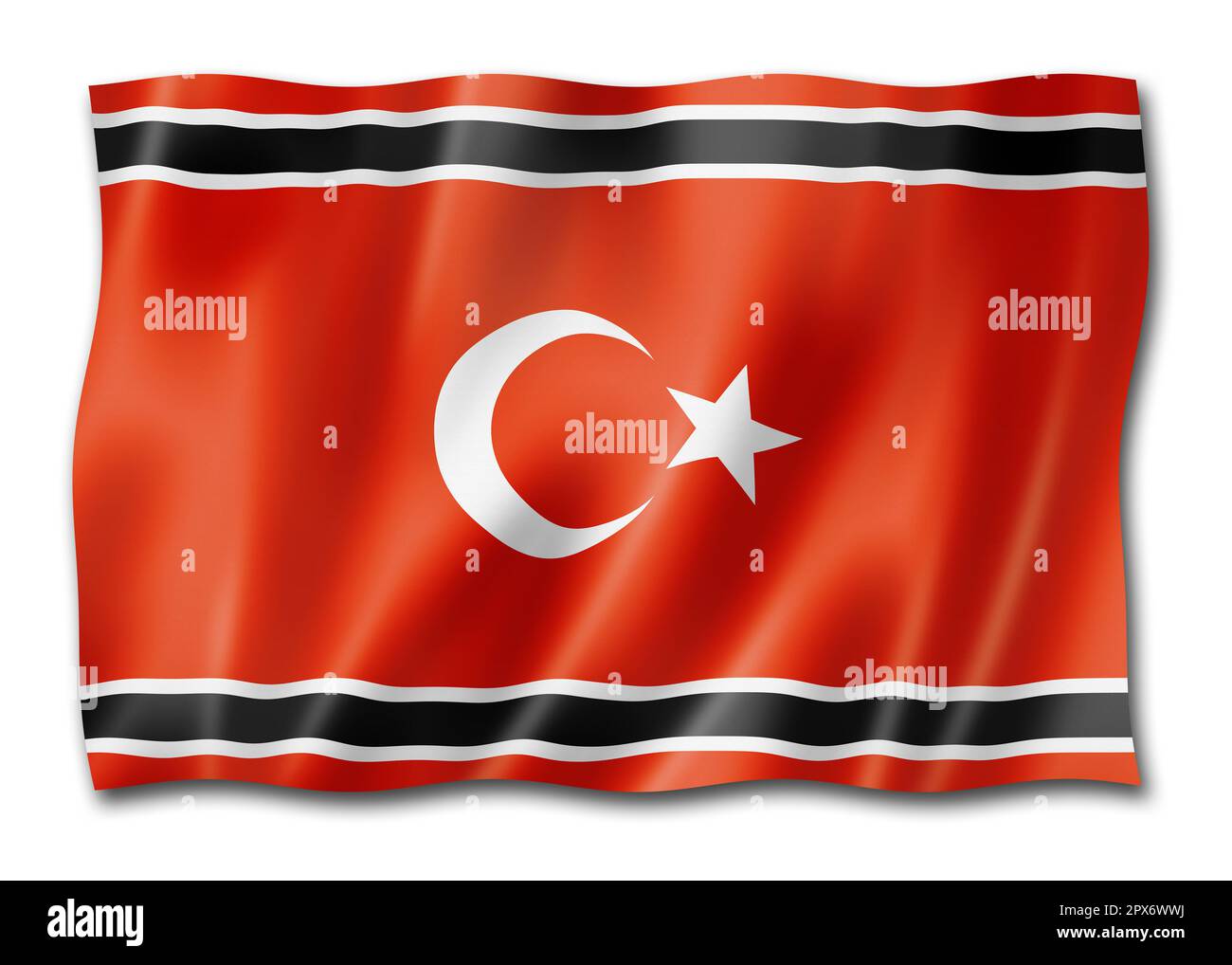 Aceh people ethnic flag, Indonesia. 3D illustration Stock Photo