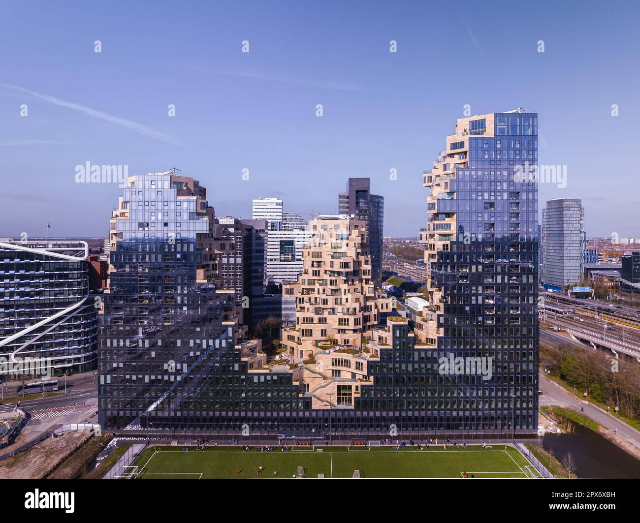 Residential building the Valley, modern architecture at the south Amsterdam. Splendid modern