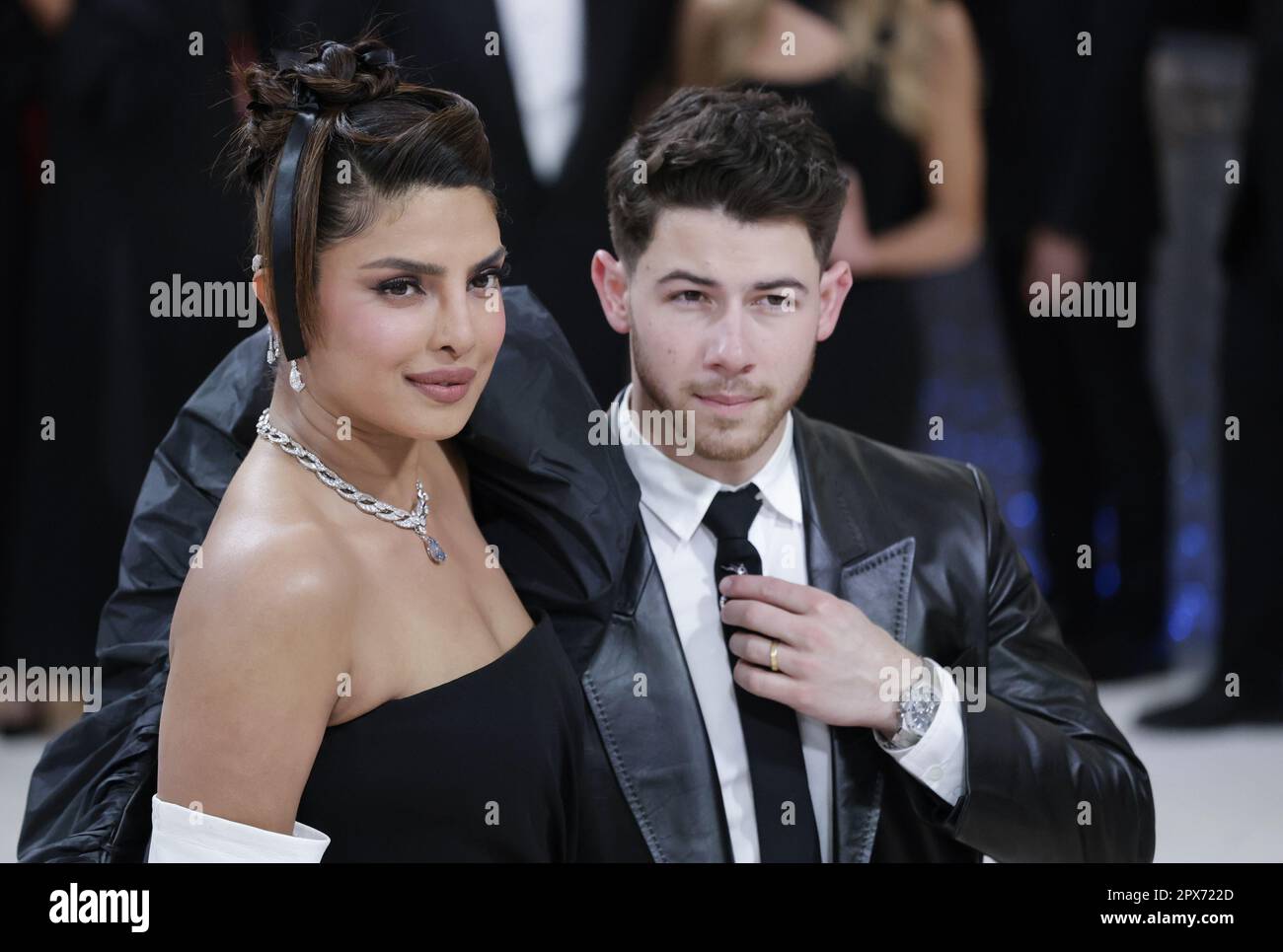 New York, United States. 01st May, 2023. Priyanka Chopra Jonas and Joe Jonas arrive on the red carpet for The Met Gala at The Metropolitan Museum of Art celebrating the opening of Karl Lagerfeld: A Line of Beauty in New York City on Monday, May 1, 2023. Photo by John Angelillo/UPI Credit: UPI/Alamy Live News Stock Photo
