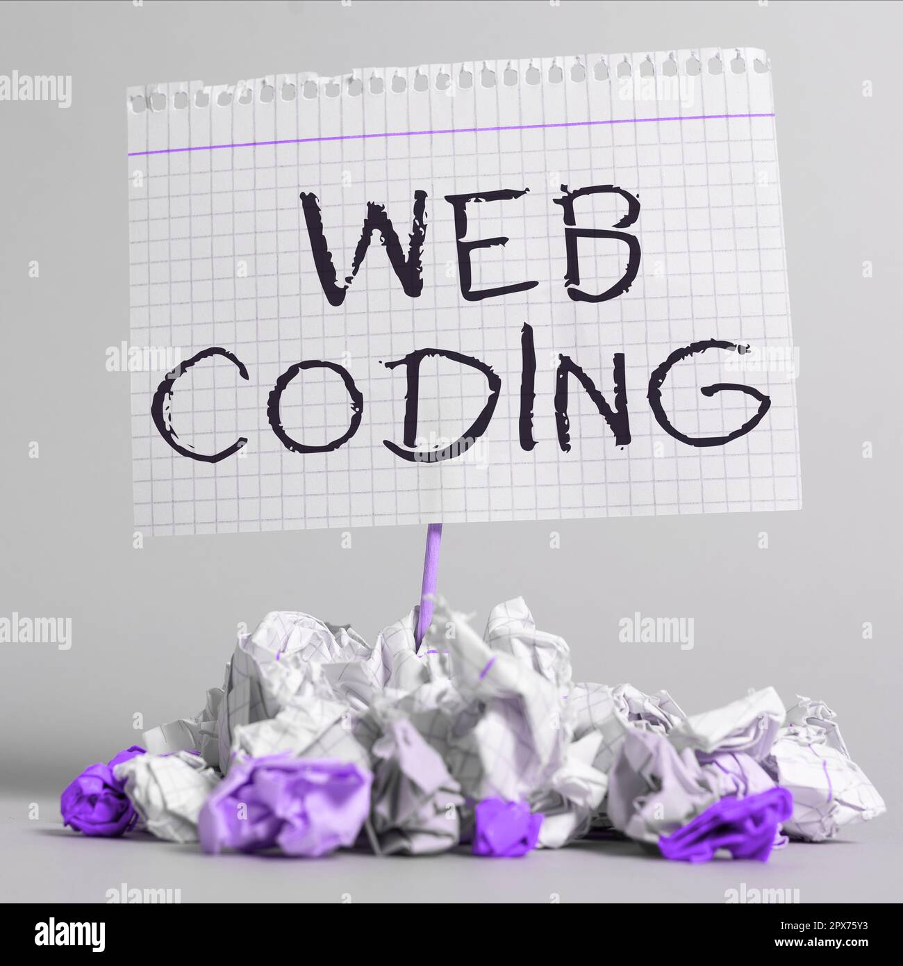 Inspiration showing sign Web Coding, Business showcase work involved in developing a web site for the Internet Stock Photo