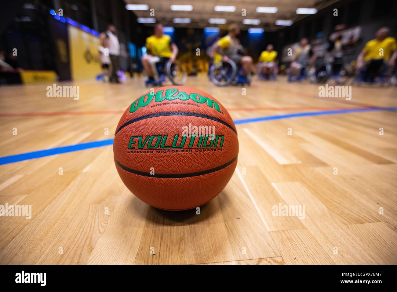 Lviv, Ukraine April 29, 2023 WILSON Evolution Indoor Game Basketball