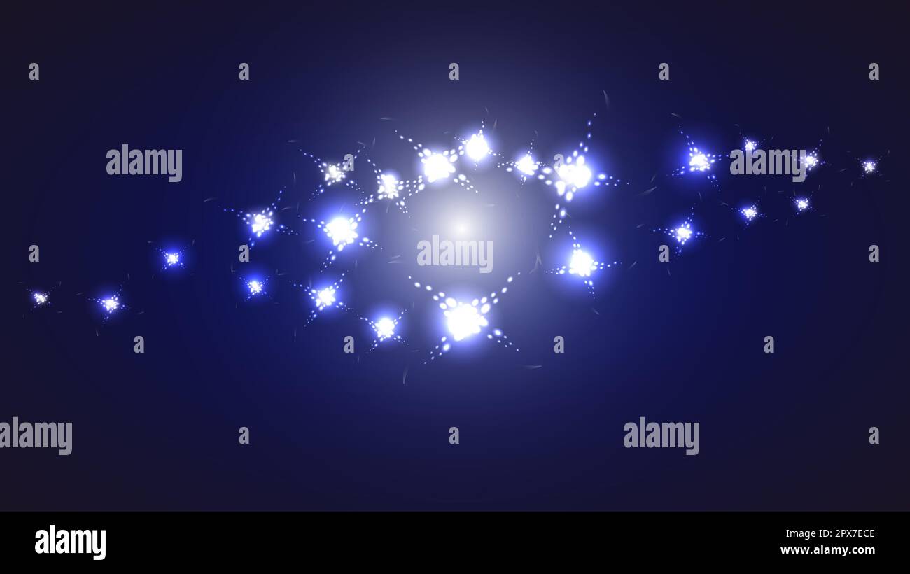 Abstract blue cosmic magical energy bright glowing shiny texture with ...