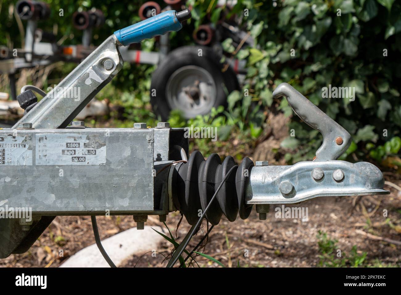 close-up trailer hook on white Stock Photo - Alamy