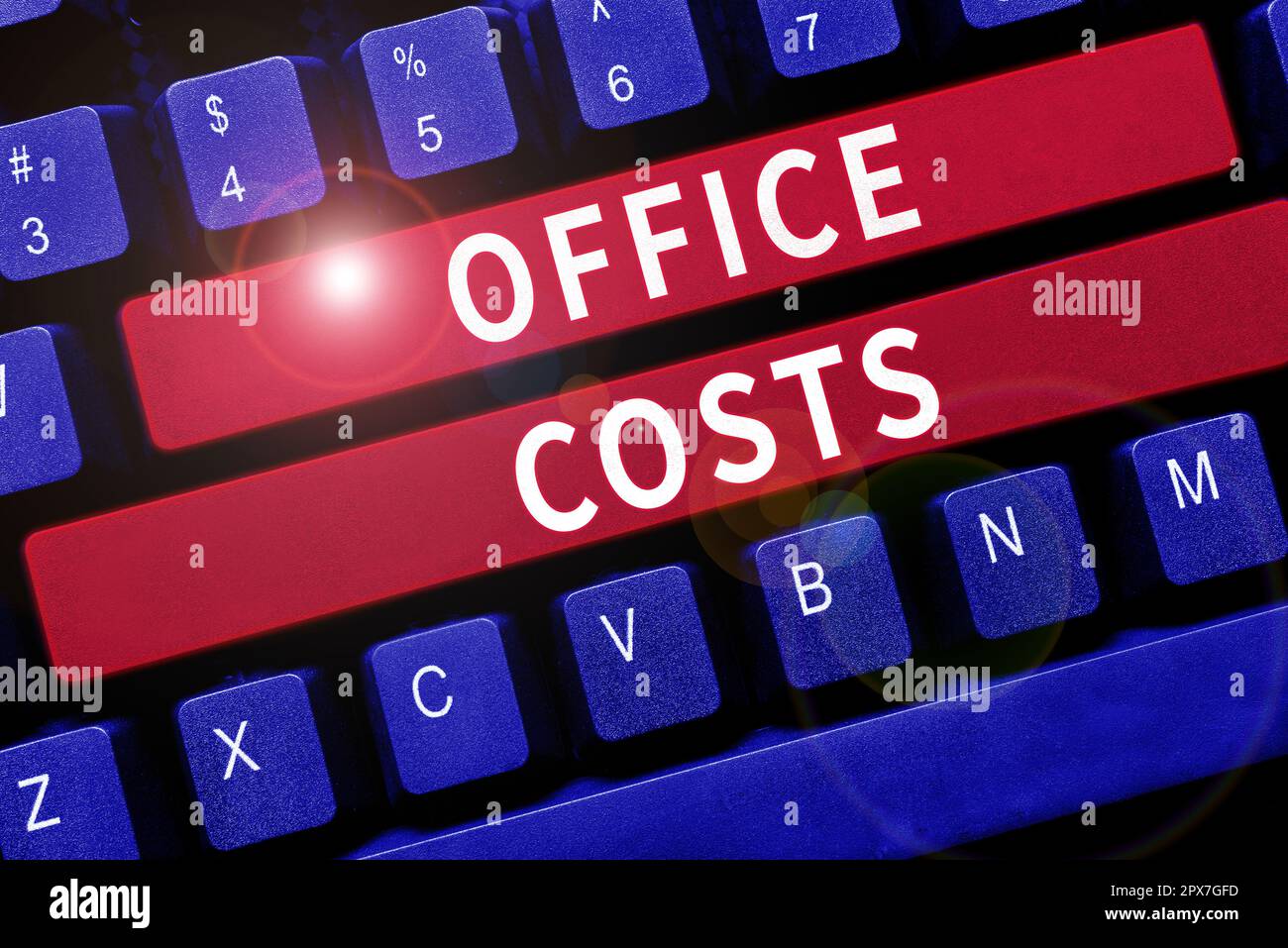 Writing displaying text Office Costs, Word for amount of money paid to