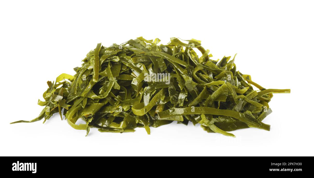 Fresh laminaria (kelp) seaweed isolated on white Stock Photo Alamy