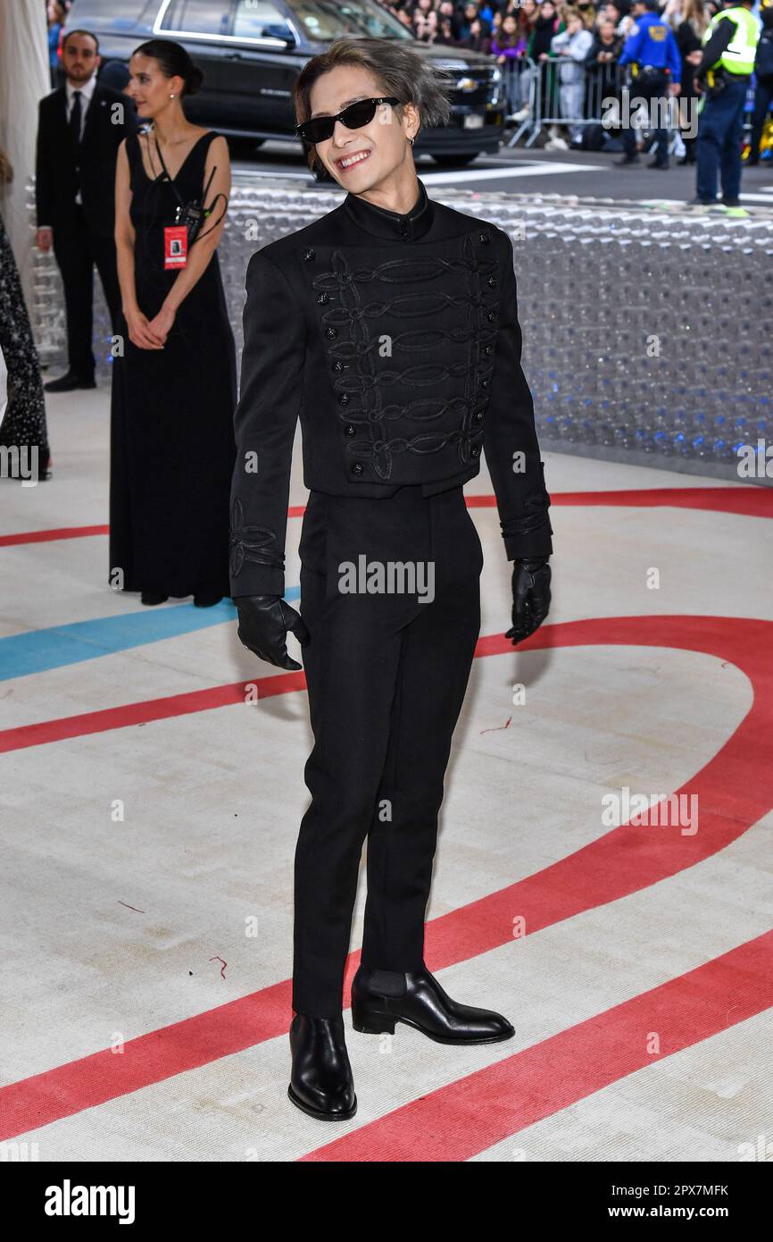 New York, USA. 01st May, 2023. Jackson Wang walking on the red carpet at  the 2023 Metropolitan Museum of Art Costume Institute Gala celebrating the  opening of the exhibition titled Karl Lagerfeld