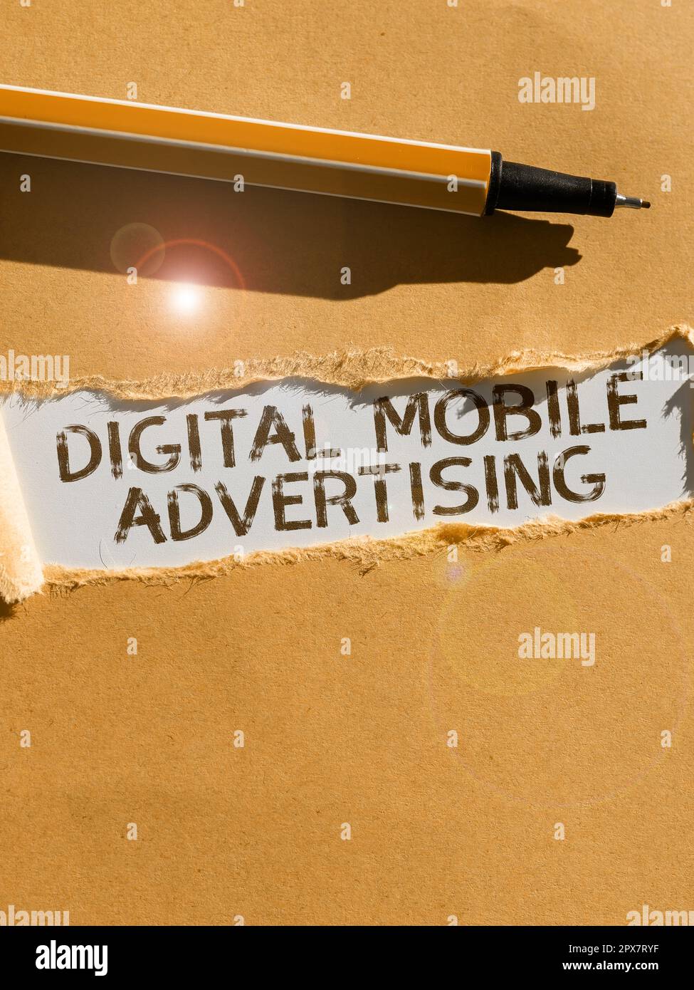 Text caption presenting Digital Mobile Advertising, Business showcase digitized content that can