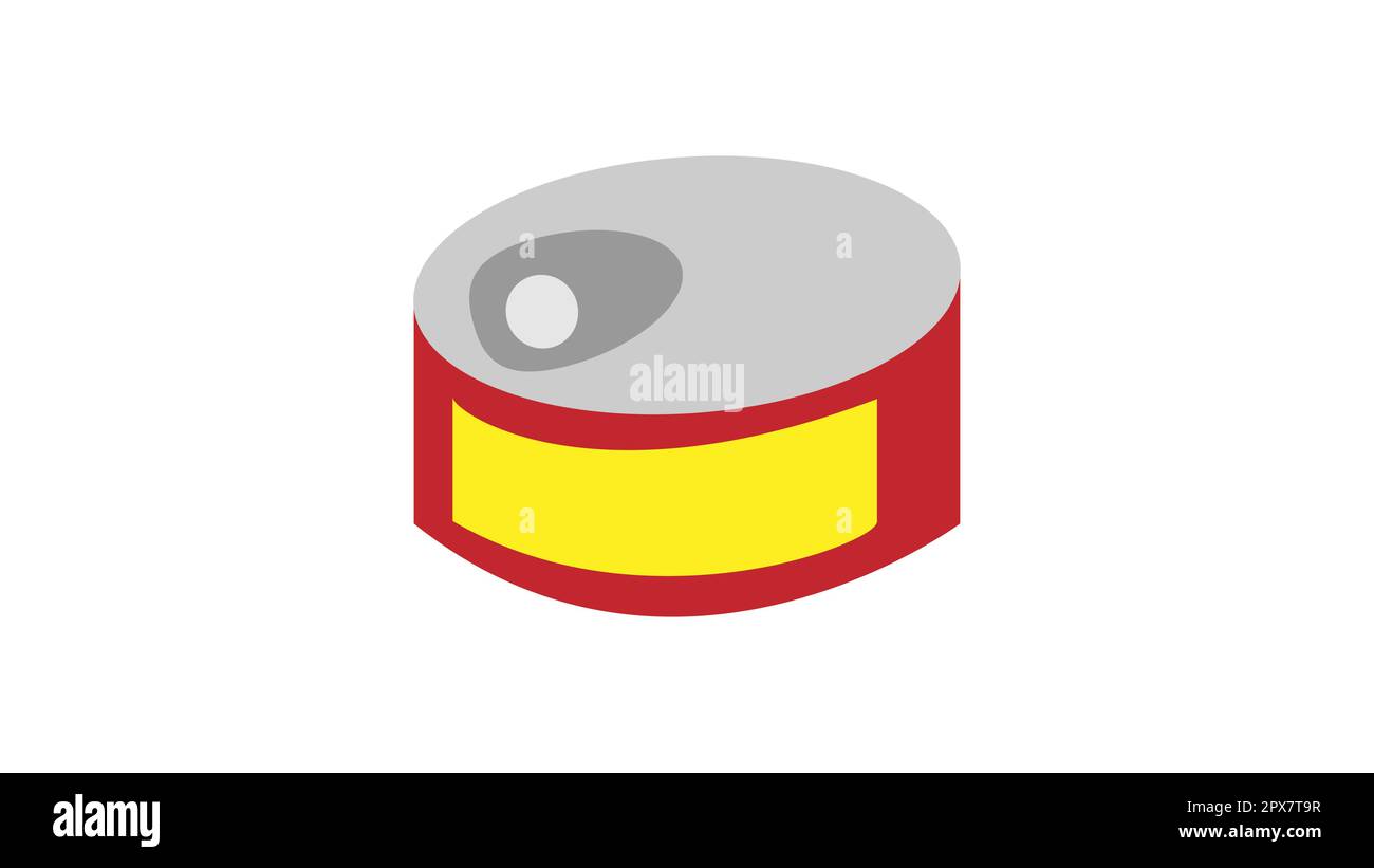 Canned Fish Line Icon, Outline Vector Symbol Illustration. Pixel ...