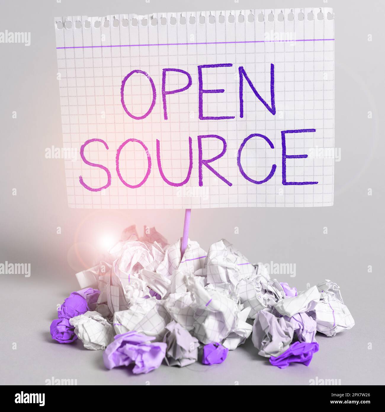 Text caption presenting Open Source, Word Written on denoting software which original source code freely available Stock Photo