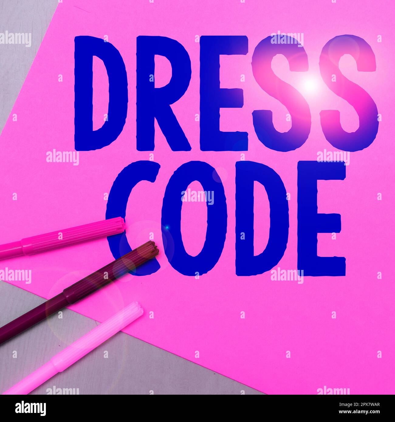 Hand writing sign Dress Code, Concept an accepted way of