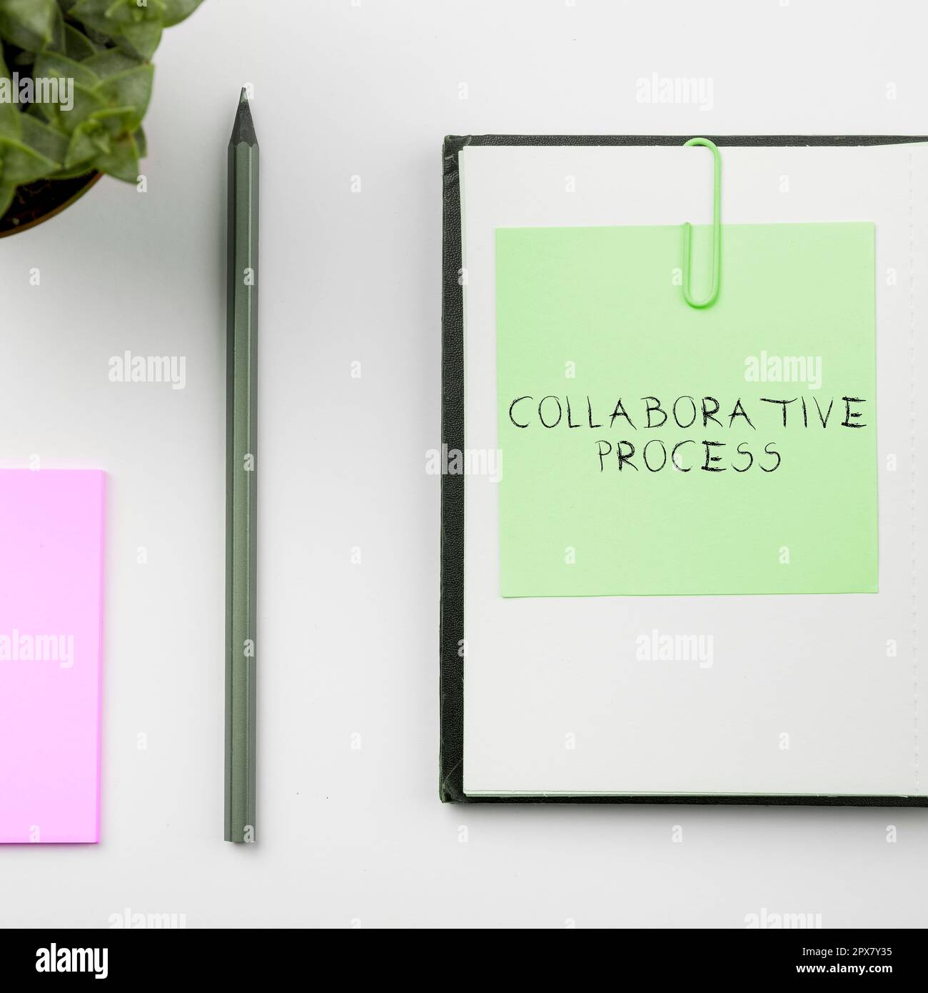 Sign displaying Collaborative Process, Concept meaning people and ...