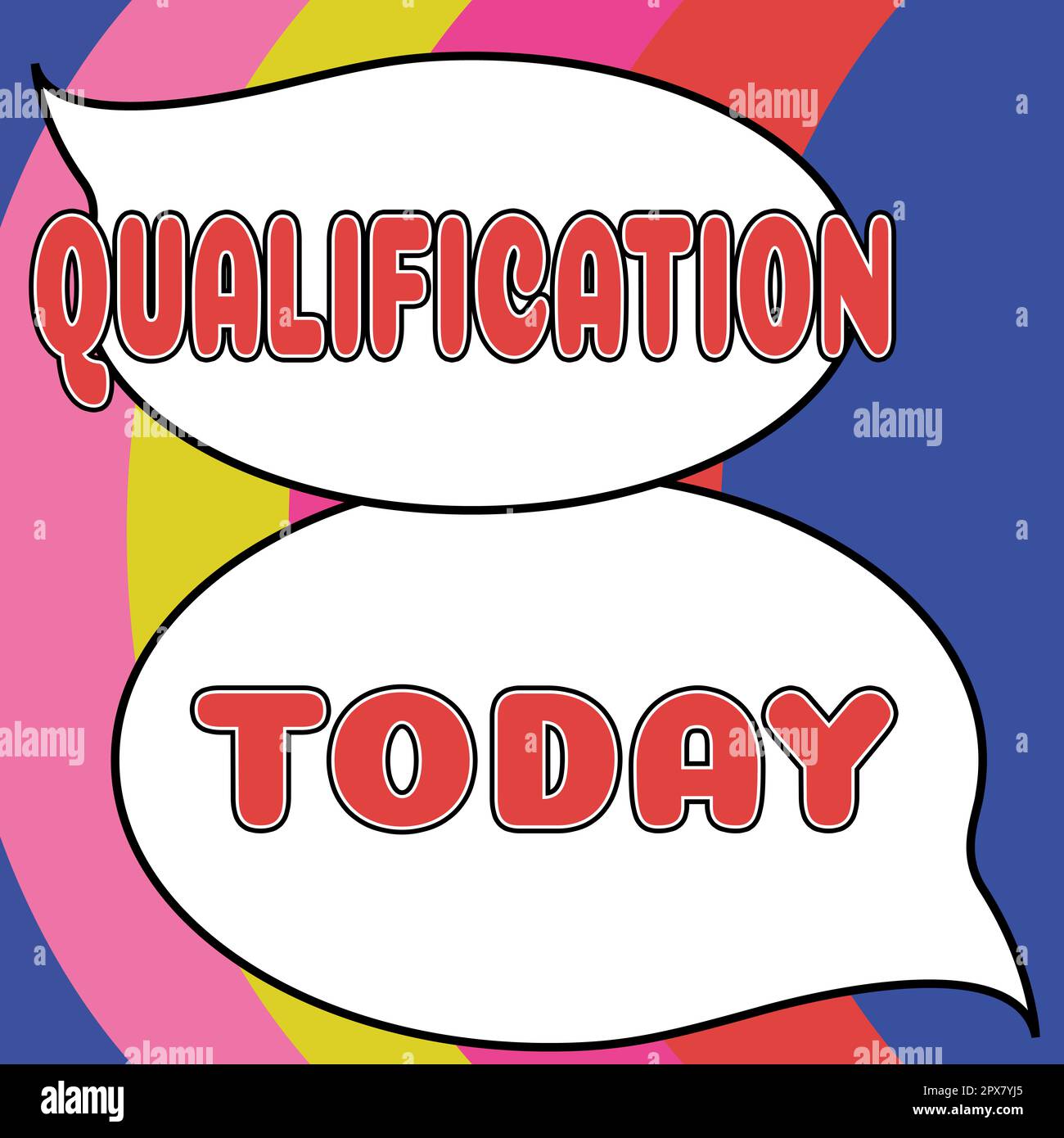 Qualification Text Text caption presenting Qualification, Word Written on Officially ...