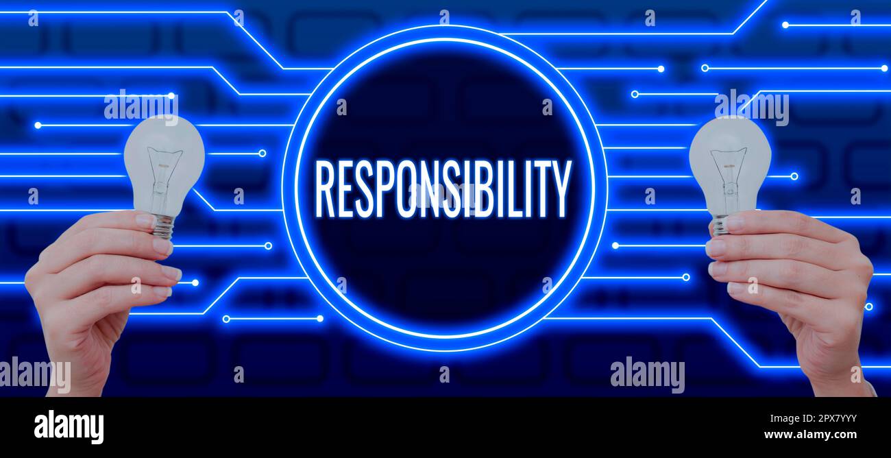 Conceptual display Responsibility, Word Written on Having control over ...