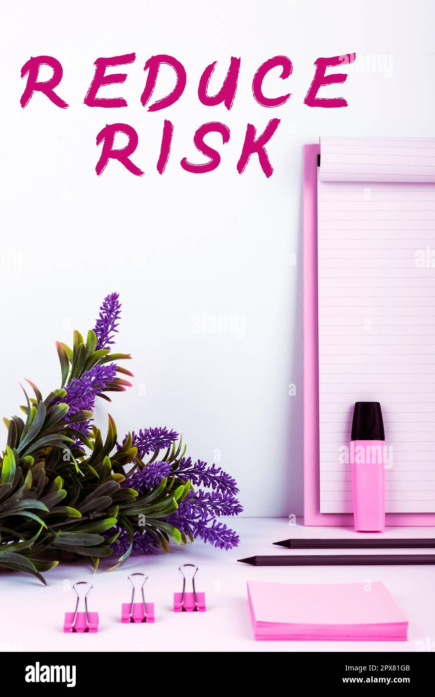 Handwriting text Reduce Risk, Business idea lessen the potential damage ...