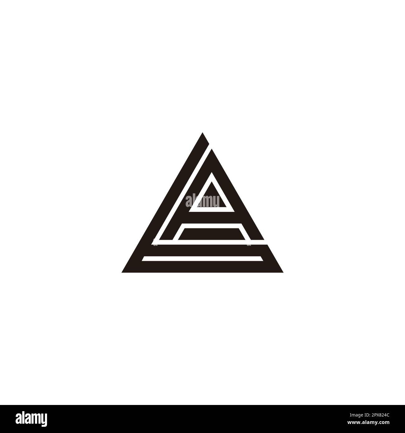 Letter b and A triangle, line geometric symbol simple logo vector Stock ...