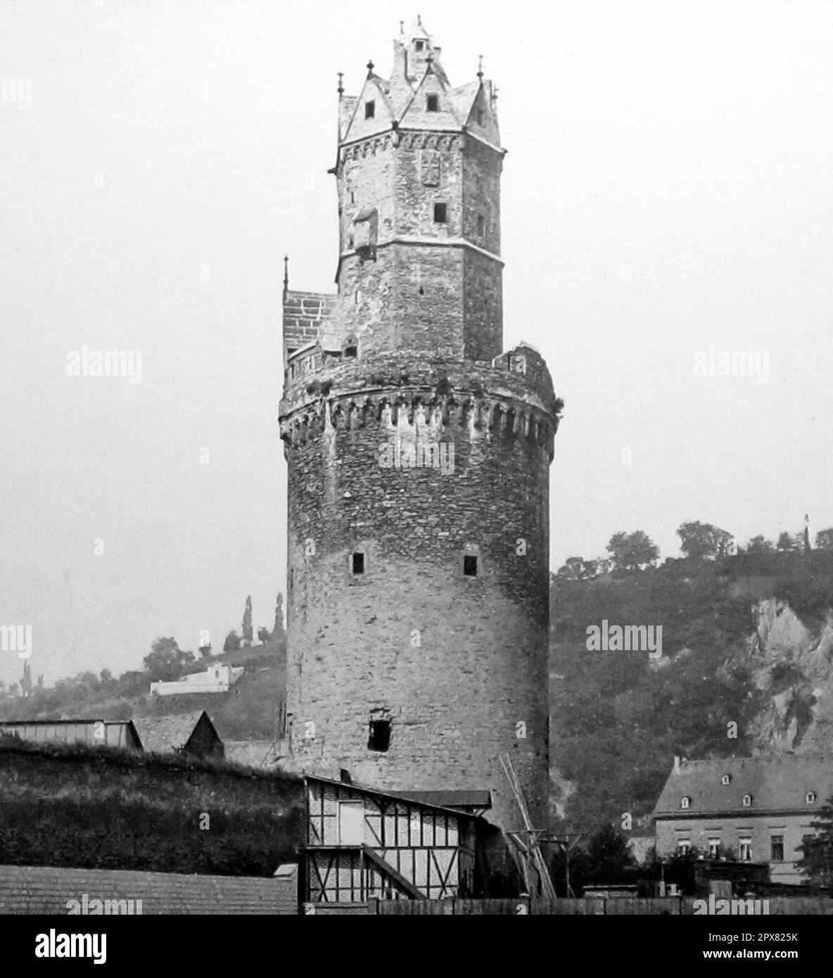 Andernach Watch Tower, Germany, Victorian period Stock Photo Alamy