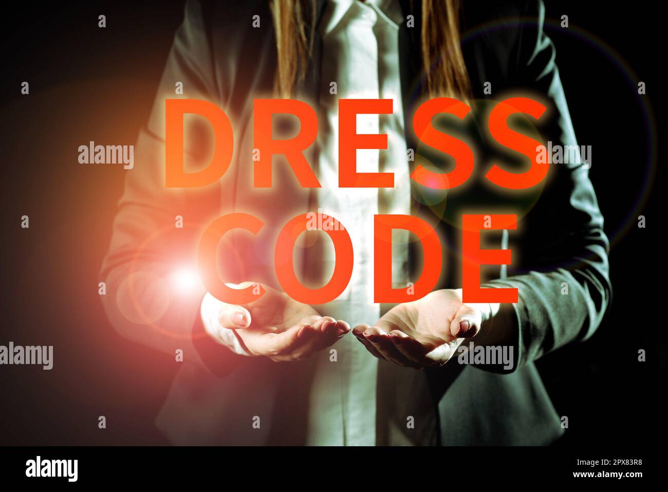 Hand writing sign Dress Code, Business idea an accepted way of dressing