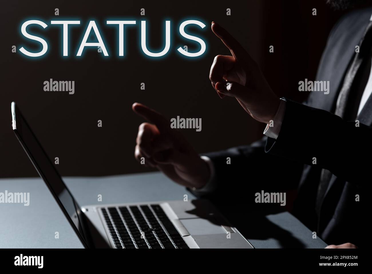 Sign displaying Status, Business showcase situation at a particular