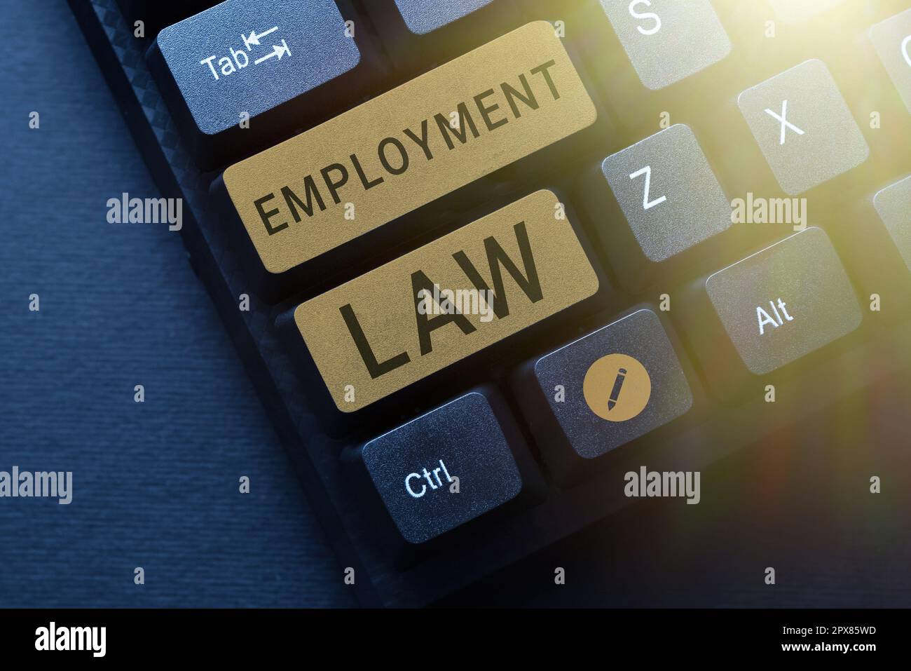 Sign displaying Employment Law, Word for deals with legal rights and ...