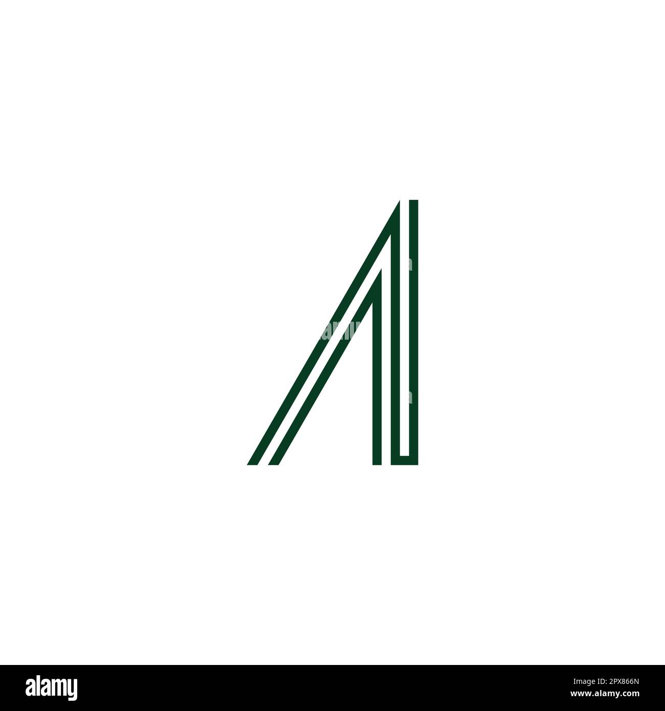 Letter A and N line geometric symbol simple logo vector Stock Vector