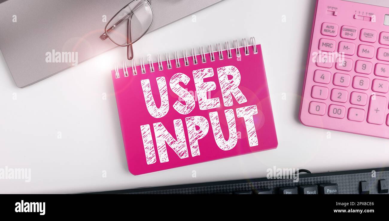 Text sign showing User Input, Conceptual photo Any information or data ...