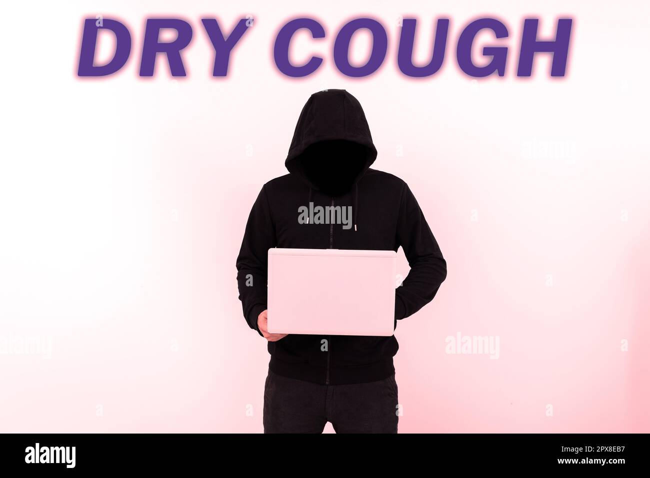Text showing inspiration Dry Cough, Concept meaning cough that are not