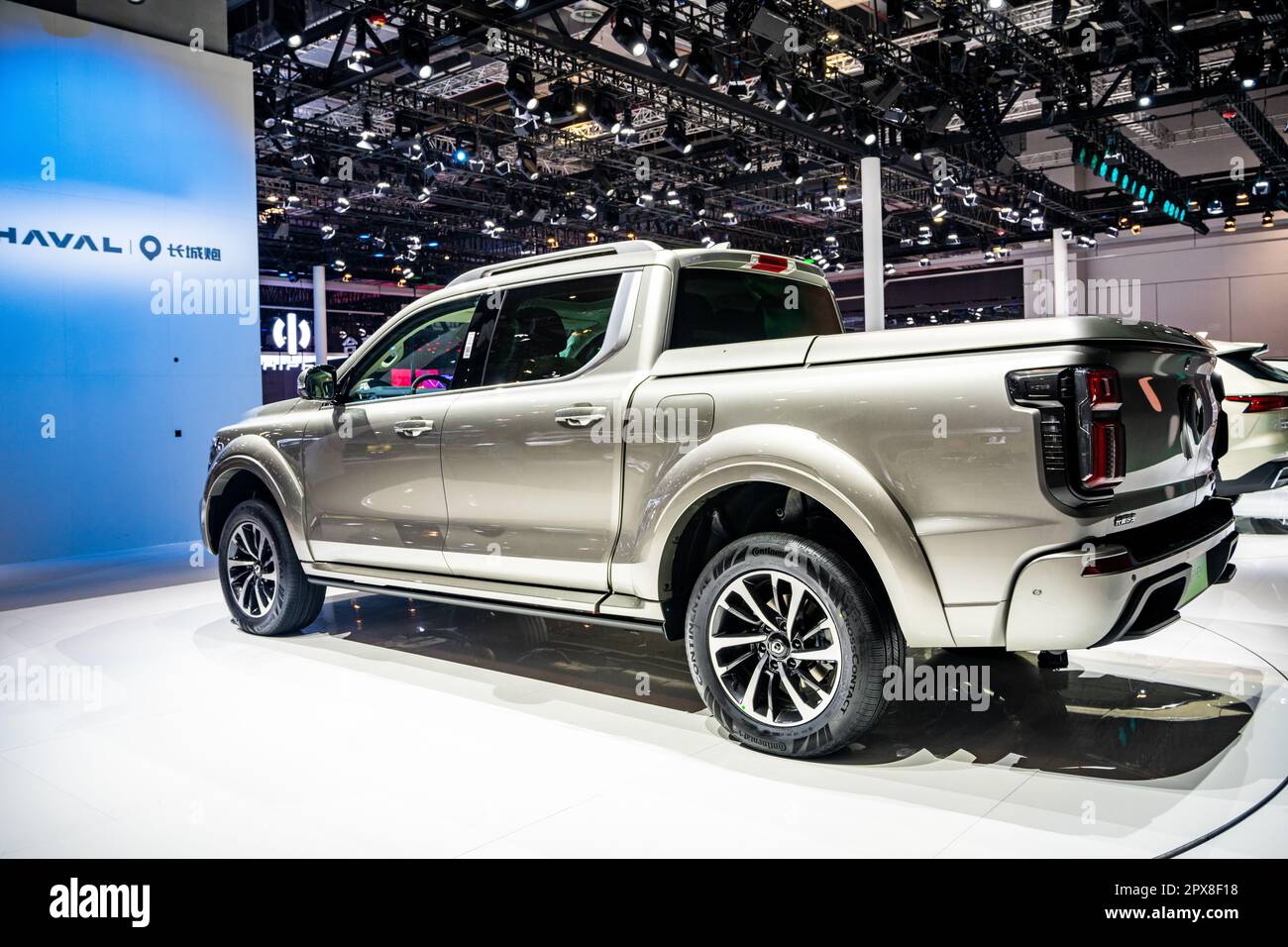 GWM Poer Cannon PHEV pickup truck on display at the 2023 Shanghai Auto ...