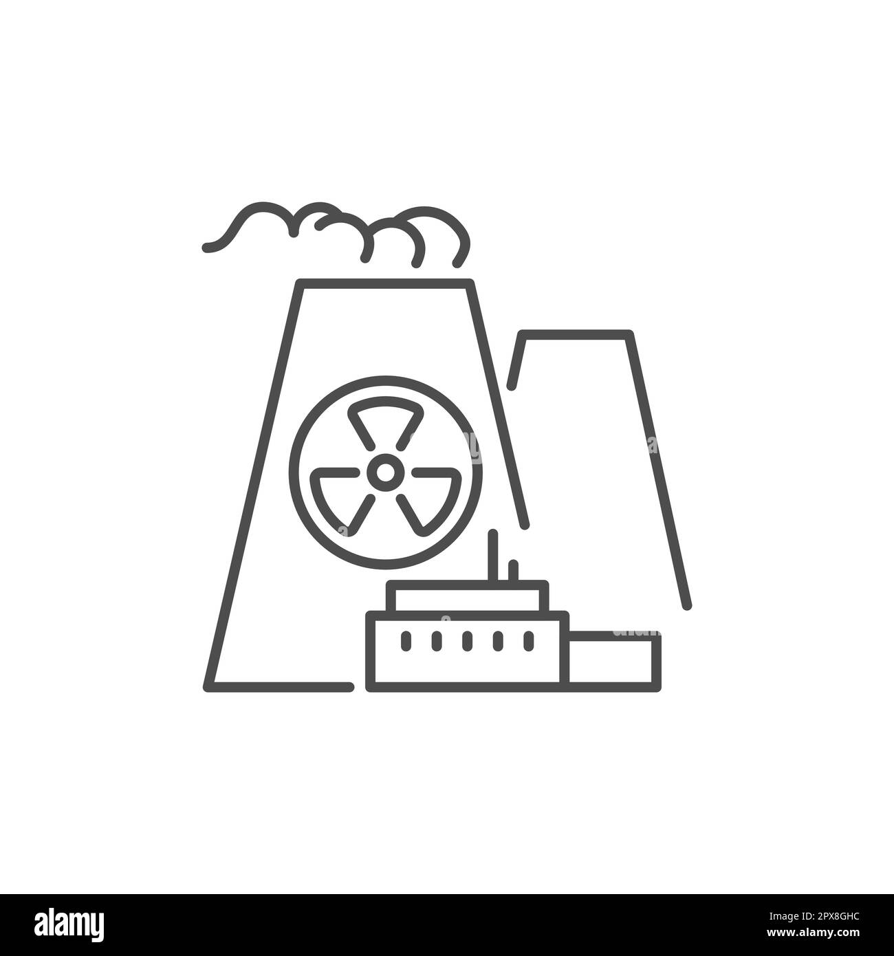 Nuclear power plant related vector linear icon Stock Vector Image & Art ...
