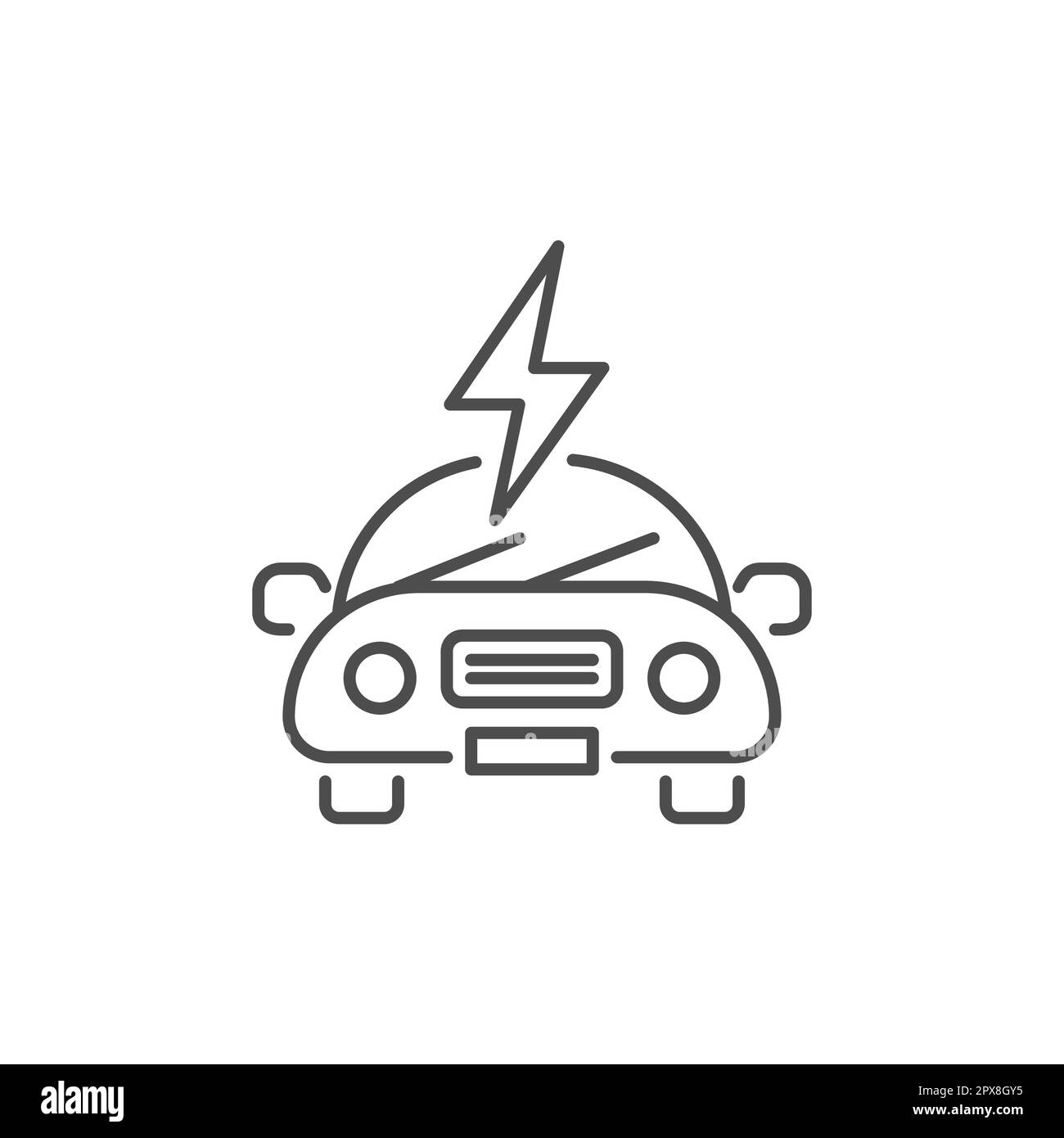 Electric car related vector linear icon Stock Vector Image & Art - Alamy