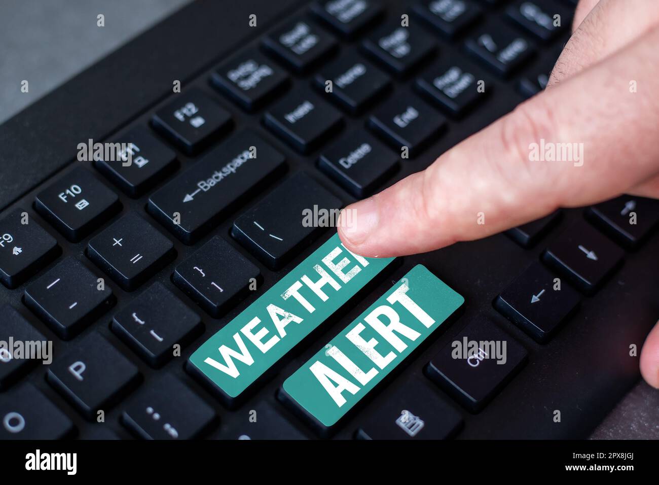 Hand writing sign Weather Alert, Internet Concept urgent warning on the ...