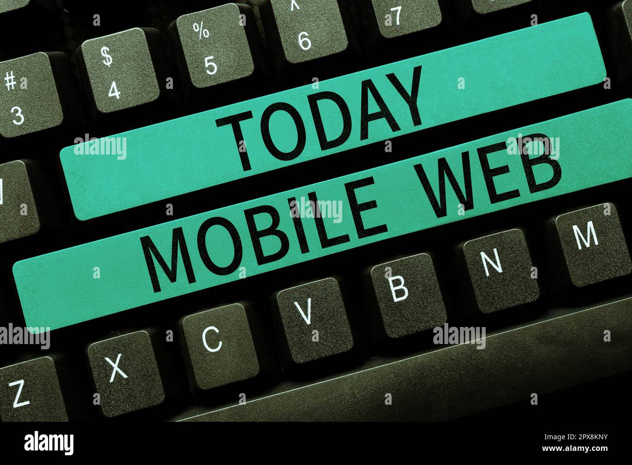 Hand writing sign Mobile Web, Word Written on browser-based internet services accessed from handheld mobile Stock Photo