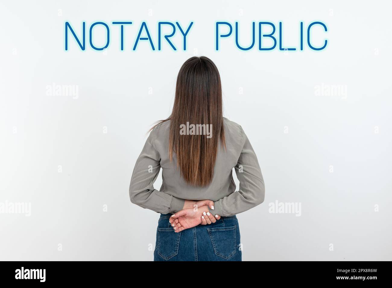 Handwriting text Notary Public, Word for Legality Documentation Authorization Certification