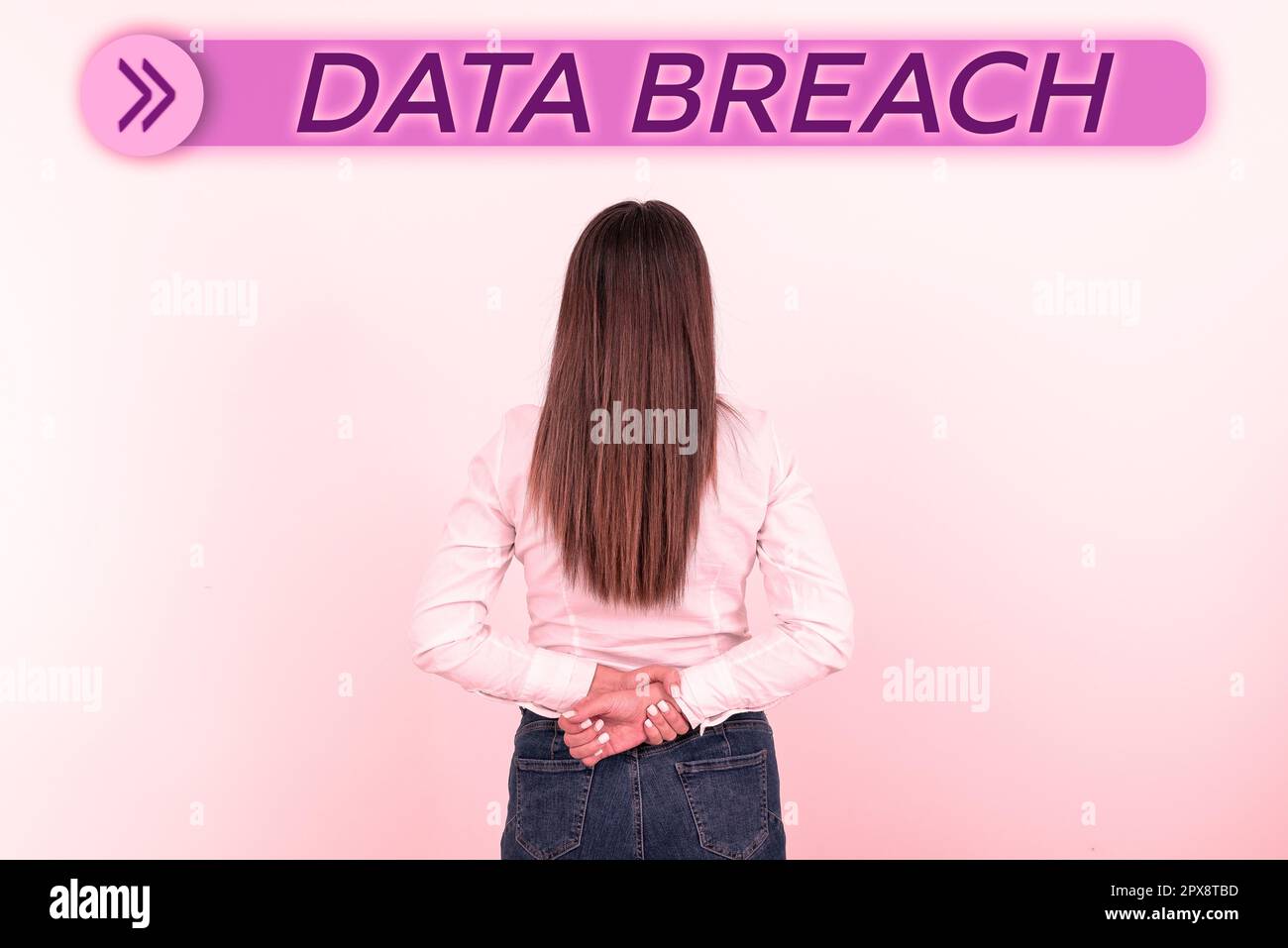 Sign displaying Data Breach, Concept meaning security incident where sensitive protected information copied Stock Photo