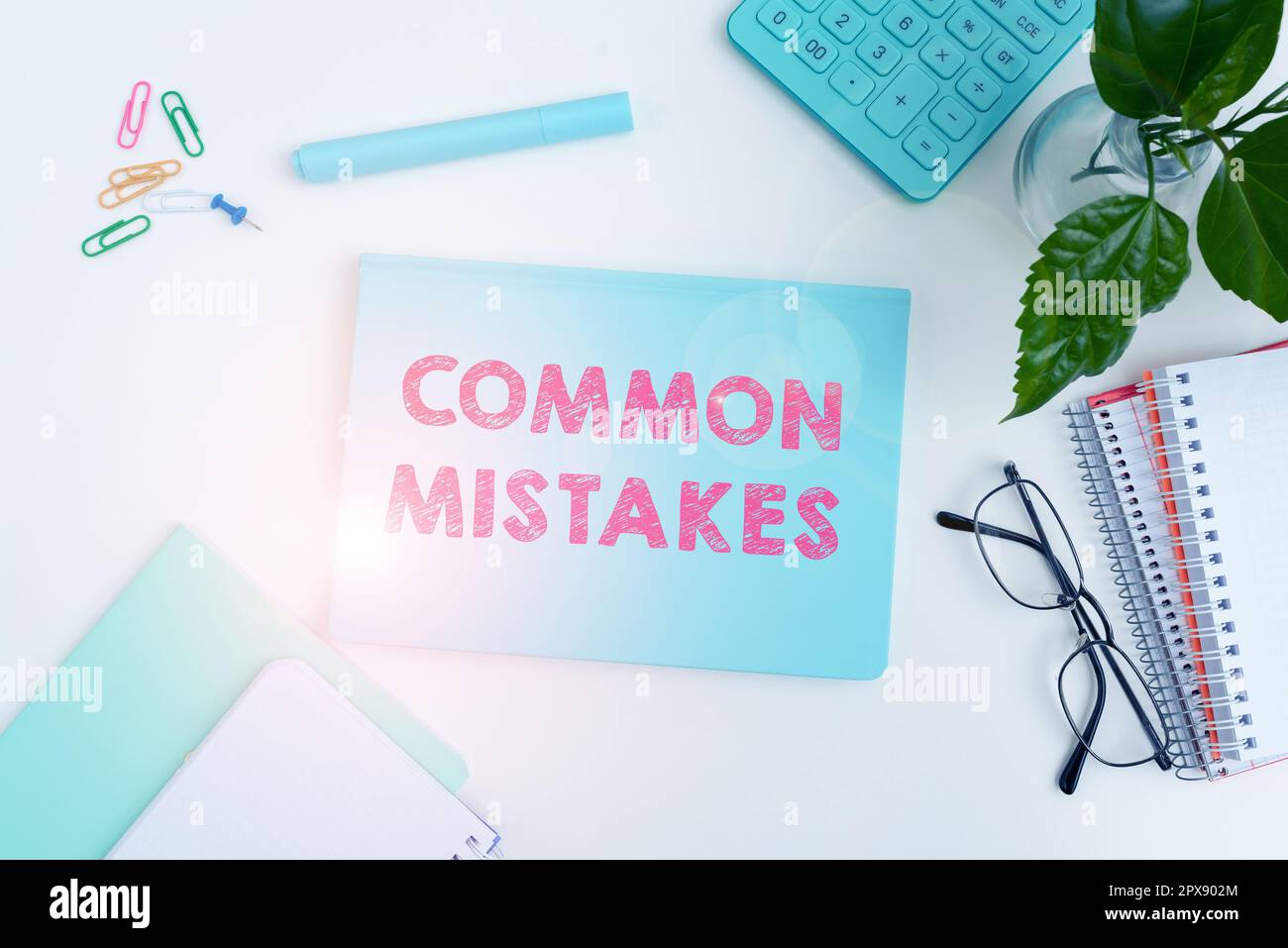 Text sign showing Common Mistakes, Business idea actions that are often