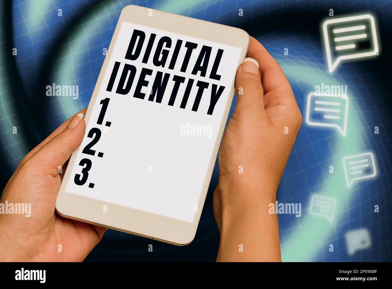 Inspiration showing sign Digital Identity, Word for networked identity adopted or claimed in cyberspace Stock Photo