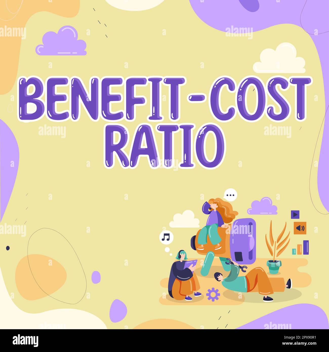 Conceptual display Benefit Cost Ratio, Business concept Relationship