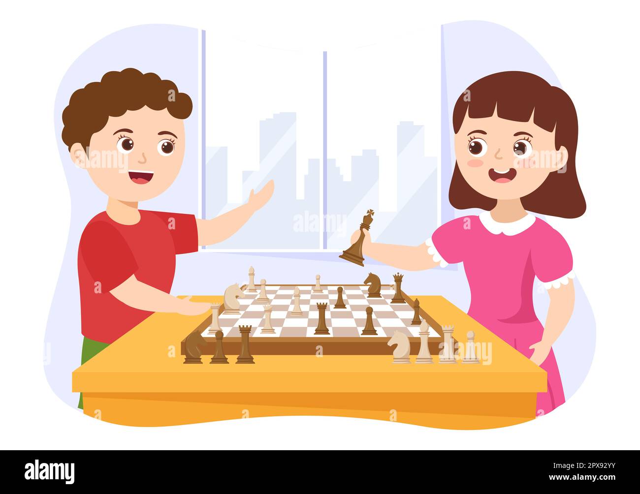 Girl Playing Checkers Clip Art - Girl Playing Checkers Image
