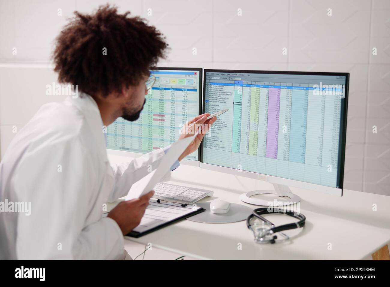 Medical Coding Bill And Billing Codes Spreadsheets Stock Photo Alamy