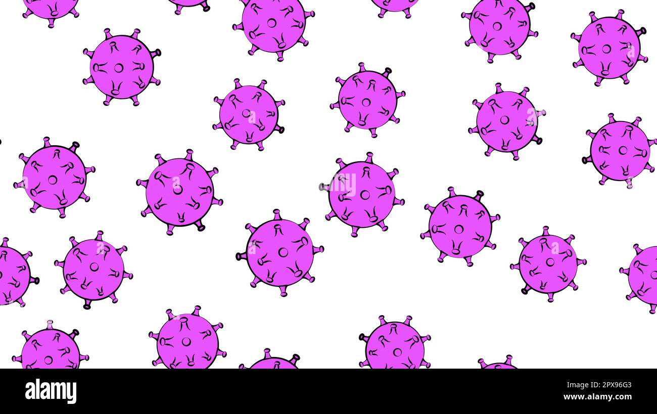 Endless seamless pattern of violet dangerous infectious deadly ...
