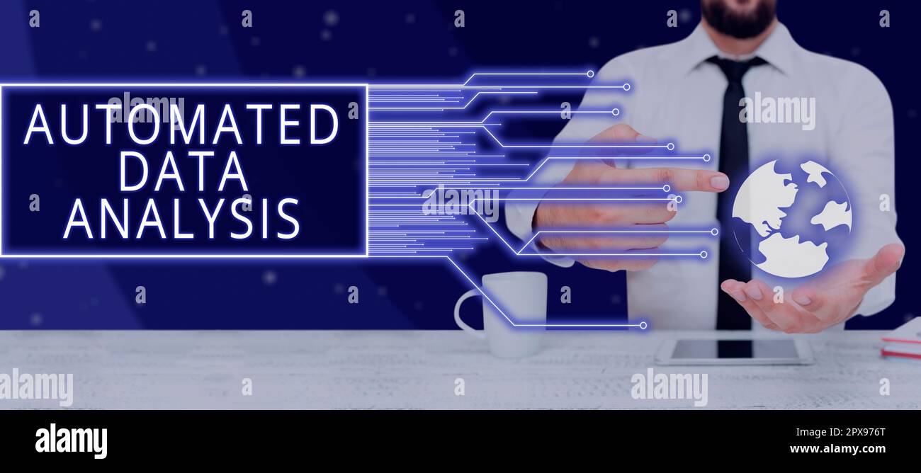 Writing displaying text Automated Data Analysis, Business overview Artificial intelligence and deep learning technology Stock Photo