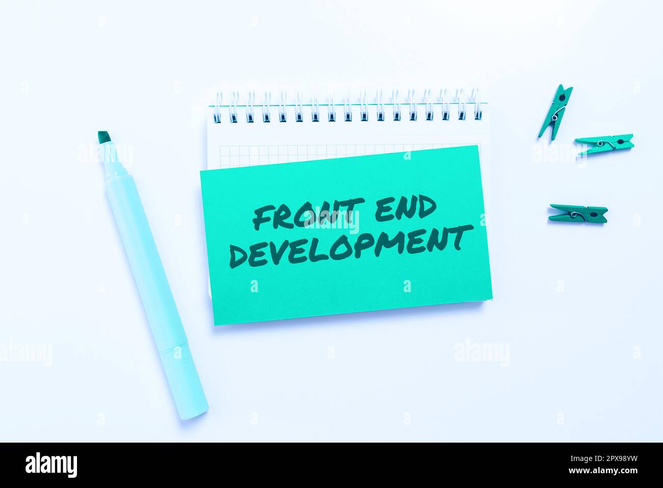Hand writing sign Front End Development, Conceptual photo Altering data to graphical interface for user to view Stock Photo