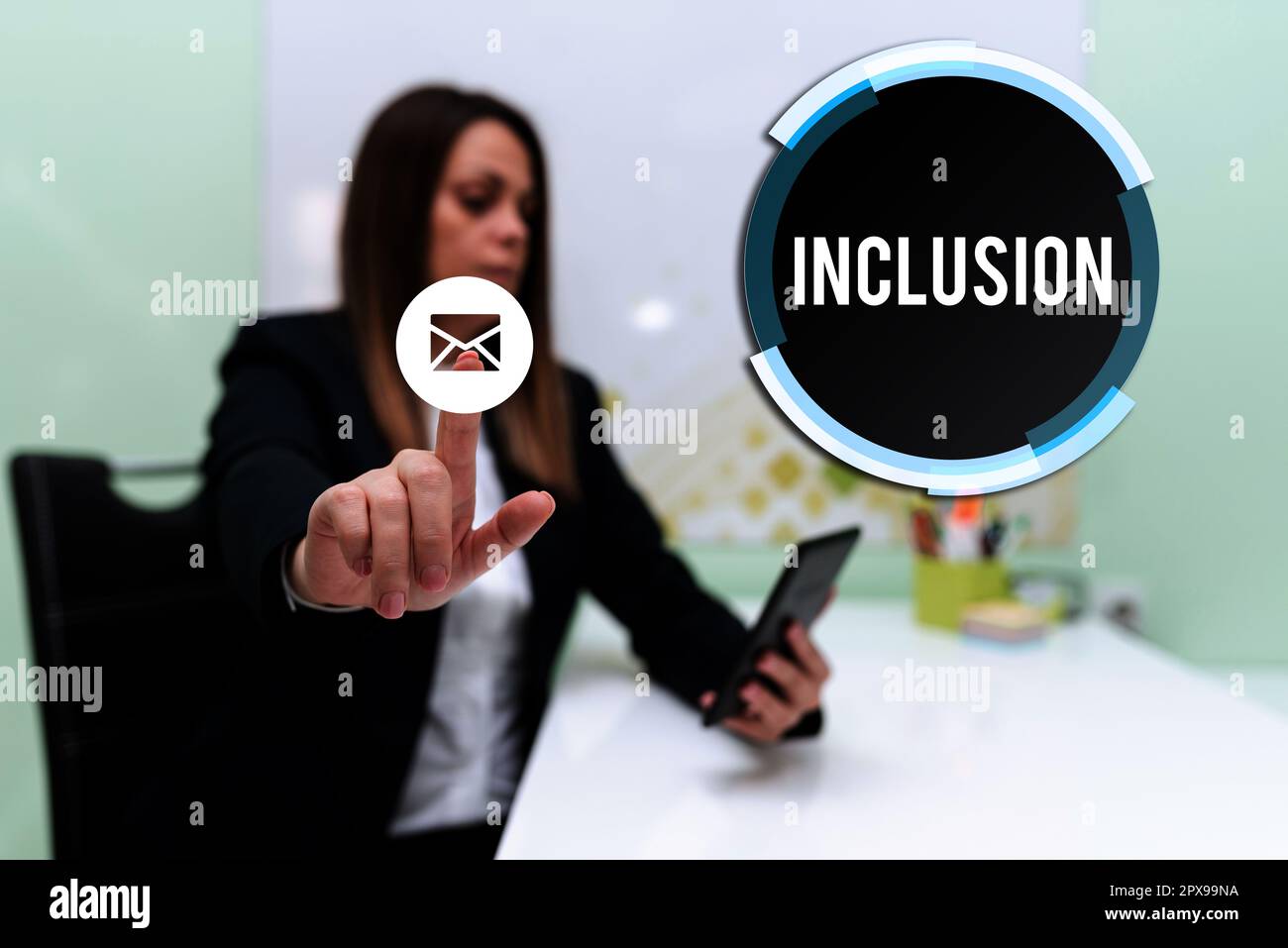 Conceptual display Inclusion, Business showcase action state including ...