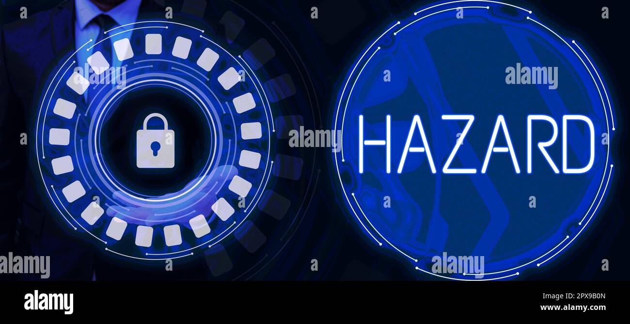 Conceptual display Hazard, Conceptual photo account or statement ...