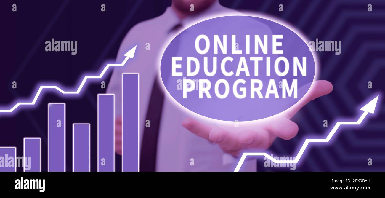 Conceptual display Online Education Program, Business approach Software development and programming courses Stock Photo