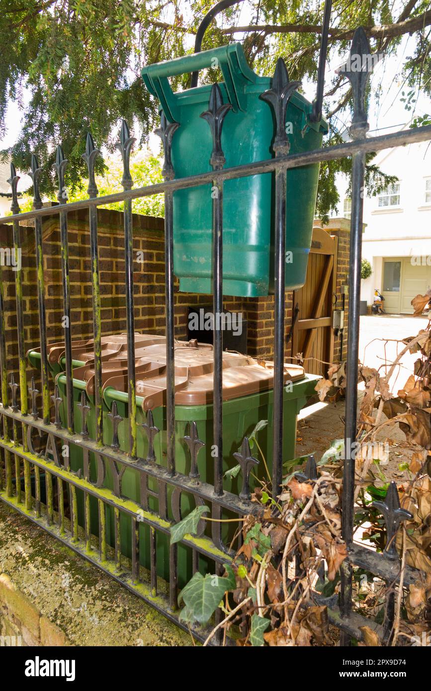 Positioned high up a wall fence and out of reach to deter foxes from disturbing it, fox proof